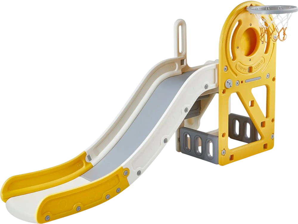 VEVOR Toddler Slide, Kid Slide for Toddlers Age 1-3 w/Climbable Ladders & Basketball Hoop & Storage Space, Indoor Outdoor Slide Playset for Kids Within 110lbs, Toddler Playground w/Raised Handrail