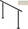 VEVOR Outdoor Stair Railing Kit, 5 FT Handrails 0-5 Steps, Adjustable Angle Black Aluminum Stair Hand Rail for The Elderly, Handrails for Indoor & Outdoor Steps