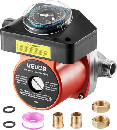 Vevor Hot Water Recirculating Pump with Mechanical Timer 10 GPM 0.13 HP New
