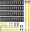 VEVOR E-Track Tie-Down Rail Kit, 4 Pack 2 ft E Track Rails, 20 Pcs Includes 2 Ratchet Straps & 4 O-Rings & 4 Tie-Offs with D-Ring & 2 Single Slots & 8 End Caps, Fit for Garages Vans Trailers