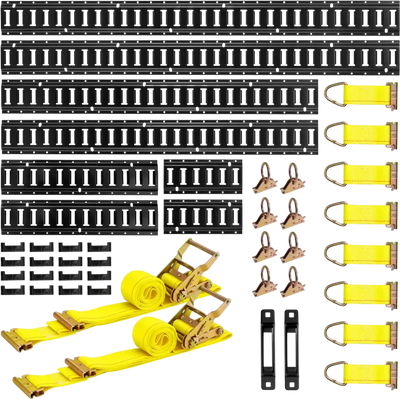 Vevor E-Track Rail Kit 8 Pack 5'+4'+2'+1' Tie-Down System New