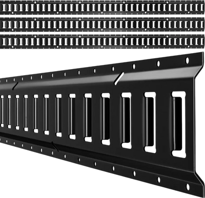 VEVOR E-Track Tie-Down Rails, 4 Pack, 7.7 ft E Track Rails Secures Cargo & Heavy Loads Up to 2,000 lbs, Trailer Tie-Down System Suitable for Garages, Vans, Motorcycle Tie Downs, ATV Mountings