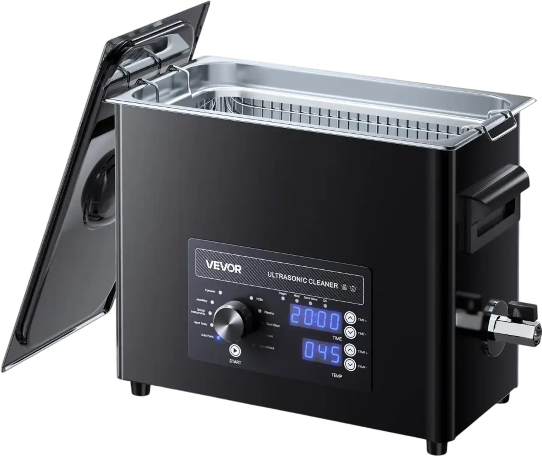 Vevor Ultrasonic Cleaner 6L Stainless Steel Knob Control Cleaning Machine New
