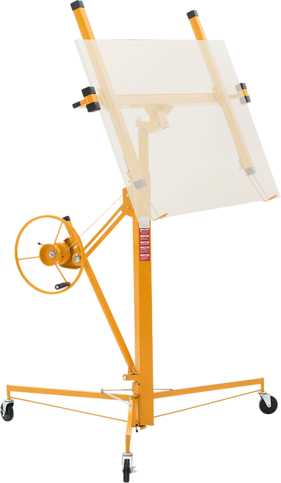 VEVOR 11ft Drywall Lift, Heavy-Duty 150 lbs Sheetrock Hoist with Adjustable Telescoping Arm, Lockable Wheels, Drywall Lifter Panel Jack Hoist Tools Ideal for Ceiling & Wall Installation (Yellow)