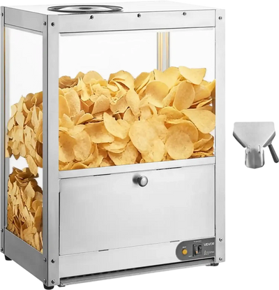 Vevor Chip Warmer Commercial Nacho 85 Qt Stainless Steel with Heating Base and Warming Light New