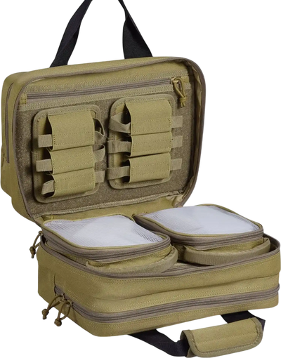 Vevor Range Bag Tactical Gun Bag for 2 Pistols Brown New
