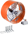 VEVOR Gable Mount Fan, 15 Inch Attic Exhaust Fan with Adjustable Thermostat & Outer Mesh, 1650 CFM House Ventilator Cools Up to 2360 Sq.Ft, Quiet Ventilation for Roof, Garage & Shop, Vibrant Orange