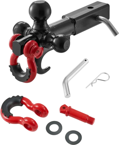 Vevor Trailer Hitch Tri-Ball Mount with Hook & D-Ring 44,000 lbs New