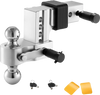 VEVOR Adjustable Trailer Hitch, 4-Inch Drop Hitch Ball Mount, Fit 2.5-Inch Receiver, Heavy Duty Aluminum Alloy Tow Hitch with 2" & 2-5/16" Balls, 18500 lbs GTW, Receiver Hitch with Anti-theft Pin