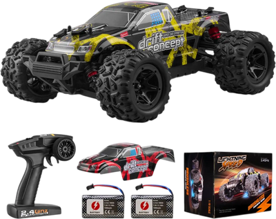 VEVOR Remote Control Car, 1:18 Scale RC Car for Kids, All Terrain 4WD Off-Road Truck with 45° Wheelie & Adjustable Speed, 45 km/h High-Speed Hobby RC Racing Car Toy, Ideal Gift for 8+ Year Kids, IPX4