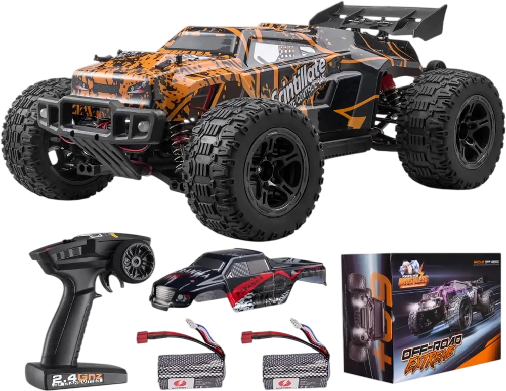 VEVOR Remote Control Car, 1:10 Scale RC Car for Kids,  All Terrain 4WD Off-Road Truck with 45° Wheelie & Adjustable Speed, 50 km/h High-Speed Hobby RC Racing Car Toy, Ideal Gift for 8+ Year Kids, IPX4