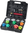 VEVOR 14 pcs Universal Radiator Pressure Tester Kit, Coolant Pressure Tester Kit with Manual Pump and Color-coded Steel Test Cap Adapters, with Toolbox, For Cars Motorcycles Trucks Cooling System