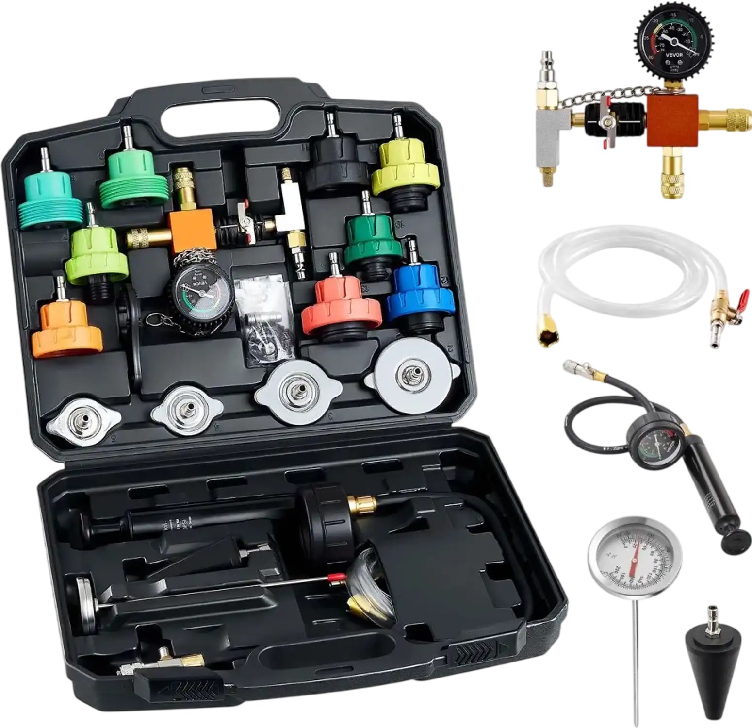 Vevor Coolant Pressure Tester Kit 28-Pc Radiator Vacuum Refill Set New