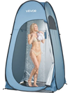VEVOR Pop up Shower Tent, Instant Portable Privacy Tent Changing Room with Ground Stakes, Ropes, and Carry Bag, 190T Polyester with Silver Coating, Quick Setup, for Camping, Beach, Fishing, Blue
