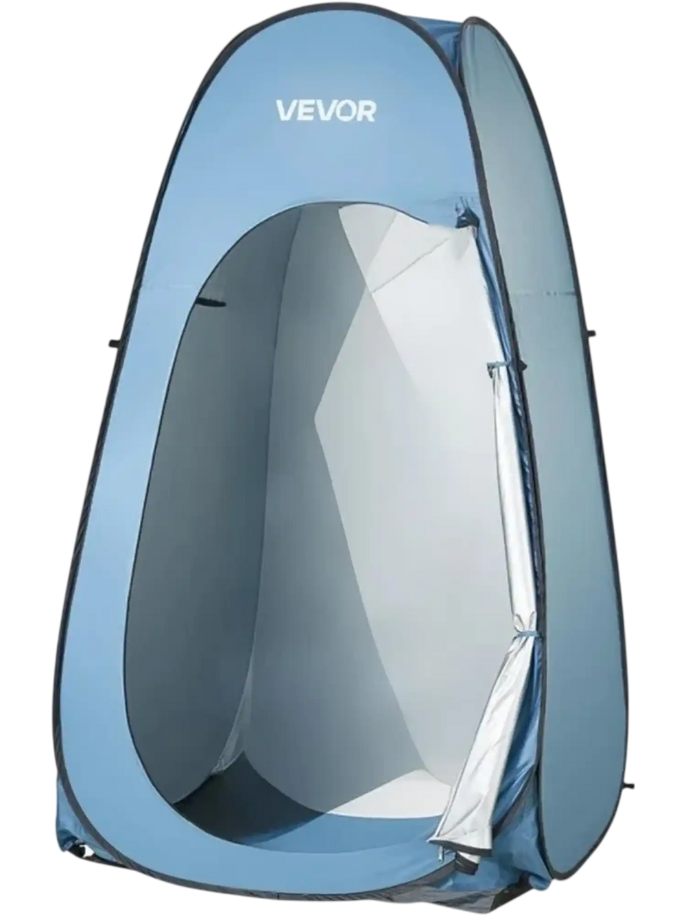 VEVOR Pop up Shower Tent, Instant Portable Privacy Tent Changing Room with Hanging Bag, Ground Stakes, Ropes, Carry Bag, 190T Polyester with Silver Coating, Quick Setup, for Camping, Beach, Fishing