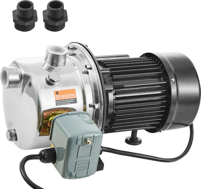 Vevor Shallow Well Jet Pump 1 HP Stainless Steel 18.5 GPM 147.6' Head New