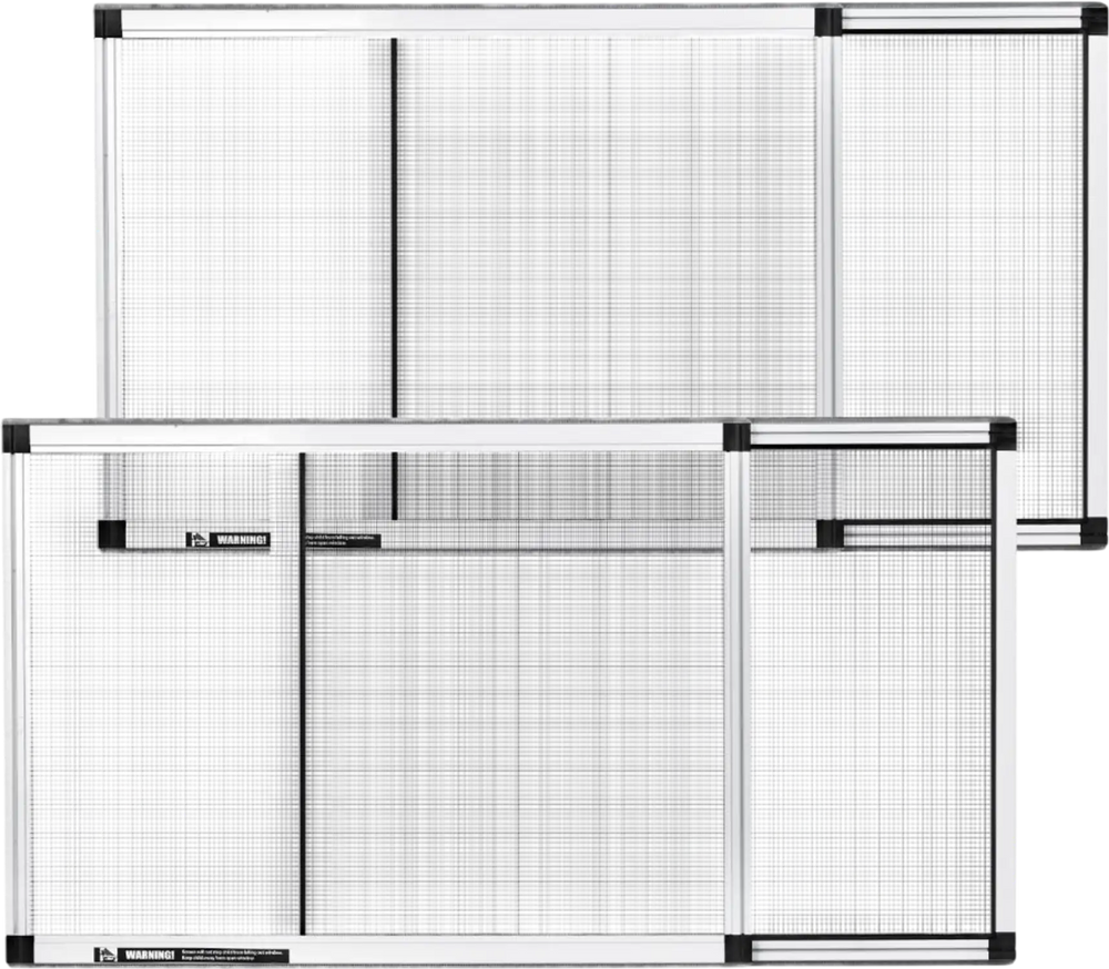 VEVOR Adjustable Window Screen, 15" H x 21" - 40" W, 2 Packs Expandable Windows Screens with Aluminum Frame and Durable Mesh, Horizontal or Convert to Vertical Adjustable Installation, for Home House