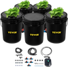 VEVOR DWC Hydroponic System, 5 Gallon 5 Buckets, Deep Water Culture Growing Bucket, Hydroponics Grow Kit with Pump, Air Stone and Connected Reservoir, for Indoor/Outdoor Leafy Vegetables