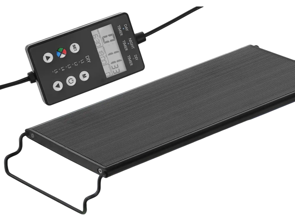 VEVOR Aquarium Light with LCD Monitor, 14W Full Spectrum Fish Tank Light with 24/7 Natural Mode, Adjustable Brightness & Timer - Aluminum Alloy Shell Extendable Brackets for 12"-18" Freshwater Tank