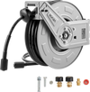 VEVOR Pressure Washer Hose Reel, 65 ft x 1/4 inch Retractable Power Heavy-Duty Steel Washer Hose Reel, 3200PSI Max, Auto-Rewinding, Flexible Wall/Floor Mounted for Car Washing,Garden,Floor Cleaning