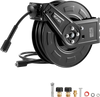 VEVOR Pressure Washer Hose Reel, 60 ft x 1/4 inch Retractable Power Heavy-Duty Steel Washer Hose Reel, 4000PSI Max, Auto-Rewinding, Flexible Wall/Floor Mounted for Car Washing,Garden,Floor Cleaning