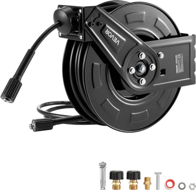 Vevor Pressure Washer Hose Reel Retractable 60' x 1/4