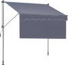 VEVOR Manual Retractable Awning, 118" Outdoor Retractable Patio Awning Sunshade Shelter, Adjustable Patio Door Window Awning Canopy with 39" Sun Shade Curtain for Backyard, Garden, Balcony