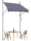 VEVOR 59 x 47" Patio Awning Retractable, Awning Sunshade Shelter with Manual Crank Handle, Outdoor Patio Canopy Sunsetter Deck, Adjustable Height from 86 to 122 in, for Patio/Balcony/Yard, Dark Gray