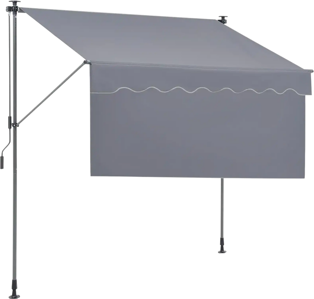 VEVOR Manual Retractable Awning, 78" Outdoor Retractable Patio Awning Sunshade Shelter, Adjustable Patio Door Window Awning Canopy with 39" Sun Shade Curtain for Backyard, Garden, Balcony