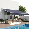 VEVOR Manual Retractable Awning, 13.1' x 9.8' Outdoor Patio Awning Retractable Sun Shade, Patio Door Window Water-Resistant Polyester Sunshade Shelter with Crank Handle for Deck, Balcony, Yard, Gray