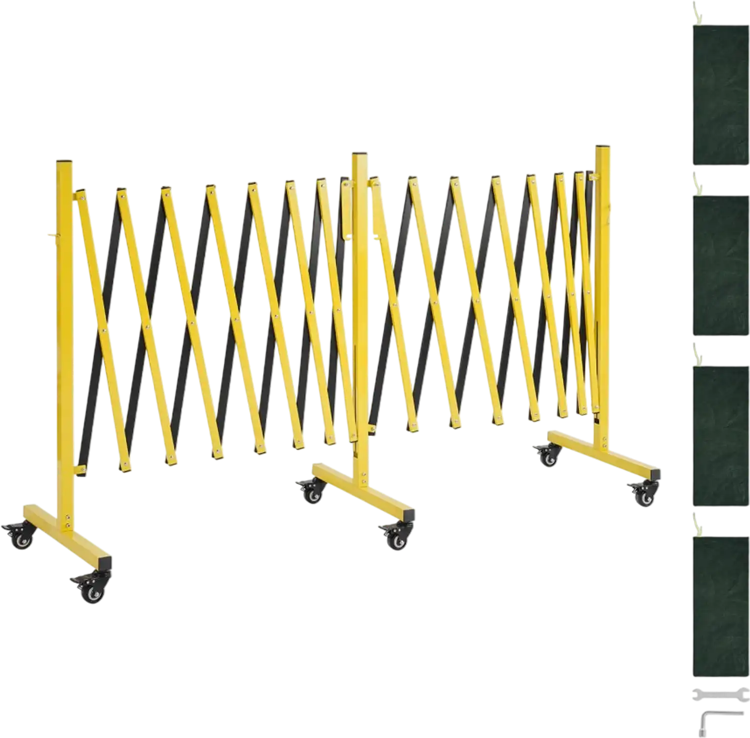 Vevor Expandable Barricade Double Expandable 25' Industrial Safety Barrier with Locking Casters New