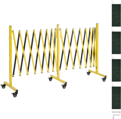Vevor Expandable Barricade Double Expandable 25' Industrial Safety Barrier with Locking Casters New