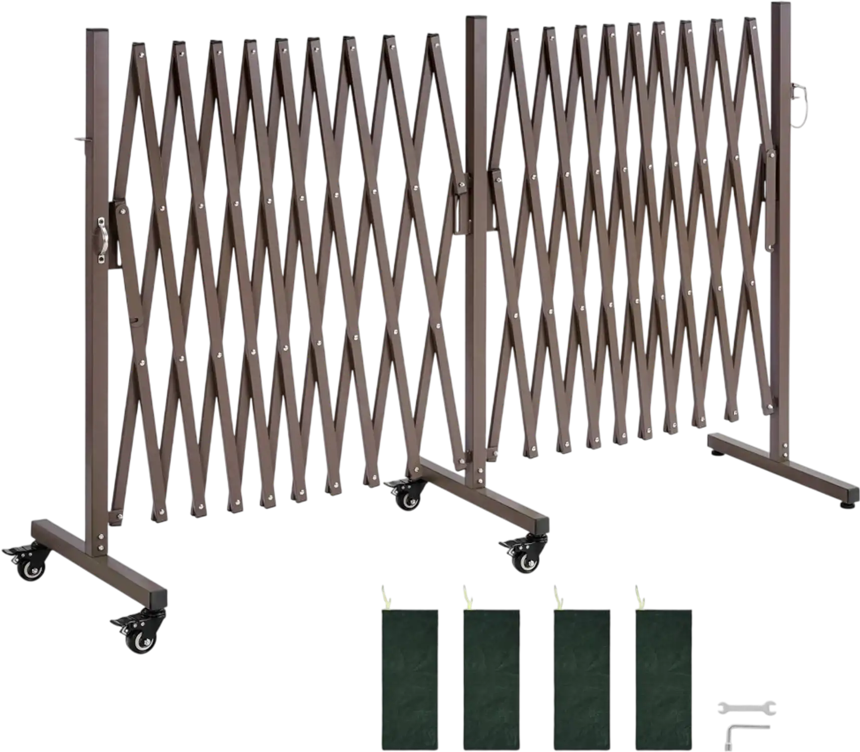 Vevor Safety Barrier Double Expandable Barricades 20' Flexible Mobile Folding Security Gate New