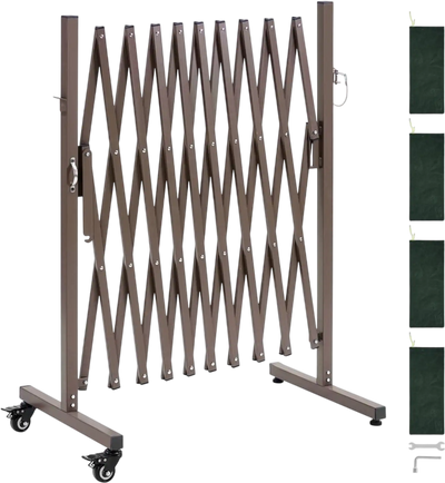 Vevor Expandable Barricade 10' Mobile Safety Barrier Folding Gate New