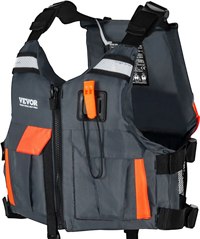 VEVOR Life Vest for Watersports (PFD), Life Jacket with Waterproof Nylon & 80N Buoyancy, Life Vest/Jacket for Any Water Activity-Fishing, Kayaking, Surfing and More, Men and Women S