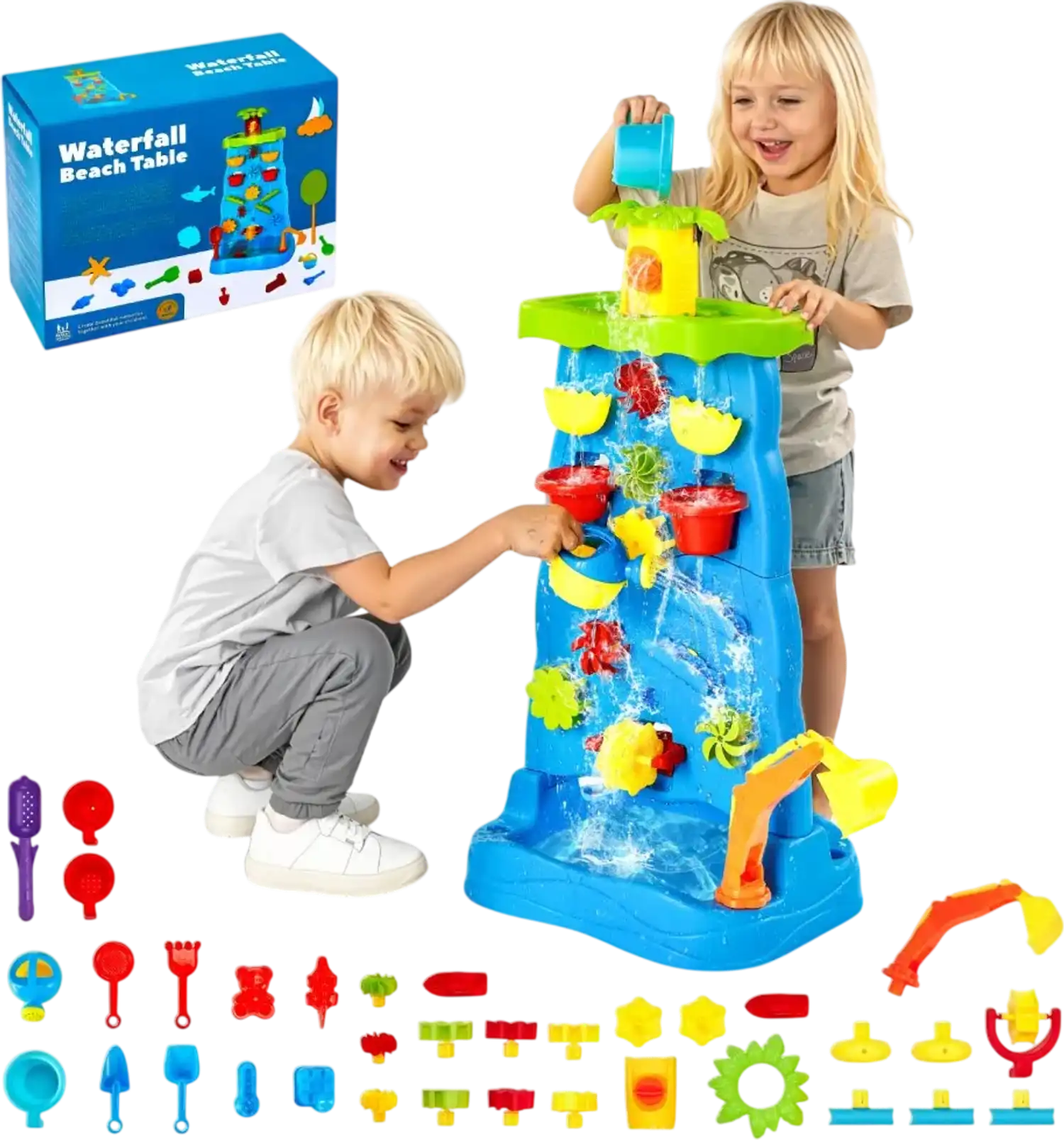 Vevor Water Table Double-Sided Waterfall Playset for Toddlers New