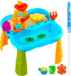 VEVOR Sand and Water Table for Toddlers, Kids Activity Sensory Table, Outdoor Sand Water Playset with 11PCS Toy Accessories & Umbrella, Summer Water Activity Table for 3+ Years Boys Girls, Ideal Gift