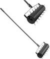 VEVOR Rolling Lawn Aerator, 21-inch Heavy-Duty Manual Rolling Aerator Lawn with Detachable Handle and 33 Iron Spikes, Rolling Lawn Aeration Tool for Garden Patio Yard Compacted Soils and Lawns, Black