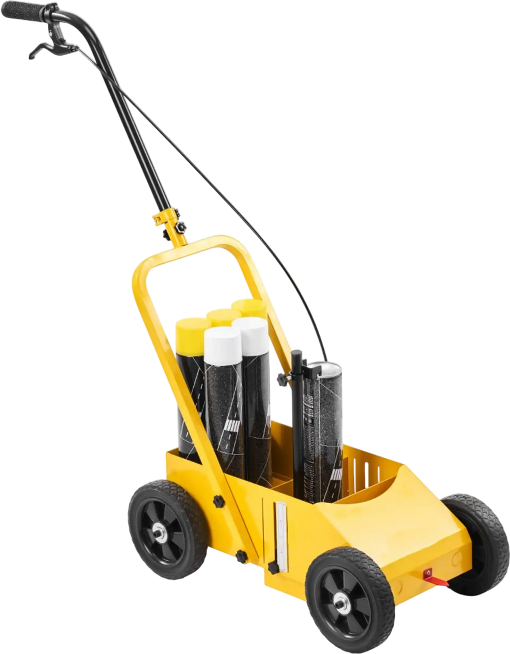 VEVOR Striping Line Marking Machine, 24 x 13 x 35.4 in, 4-Wheel, Heavy Duty Striping Line Marking Machine, Striping Line Machine with Adjustable Width, for Roads, Parking Lots, Sports Field, Yellow