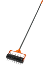 VEVOR Rolling Lawn Aerator, 15 in Manual Push Aerator Roller with 42 Spikes & 60 in Long Handle, Fillable Drum for Added Weight, Heavy-Duty Lawn Soil Penetrator for Garden Yard Compacted Soils