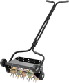 VEVOR Lawn Aerator, 18 in Manual Push Spike Aerator with 4 Wheels & Handle, Heavy Duty Grass Aerators, Supports 40 lbs Added Weight, Rolling Lawn Aeration Tool for Garden Yard Aeration Soil Health