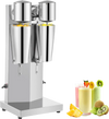 VEVOR Milkshake Maker Kit, Stainless Steel Electric Milkshake Maker, 180W Milkshake Machine, Double Head Classic Milkshake Maker with 800ml Cup, Silver Milkshake Maker Machine, 2 Speed Adjustable