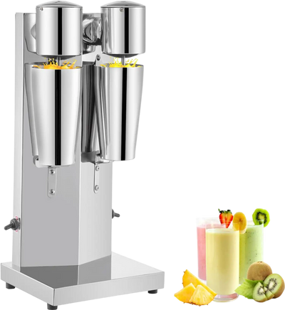 Vevor Milkshake Maker Double Head 180W Stainless Steel with 800 ml Cups New