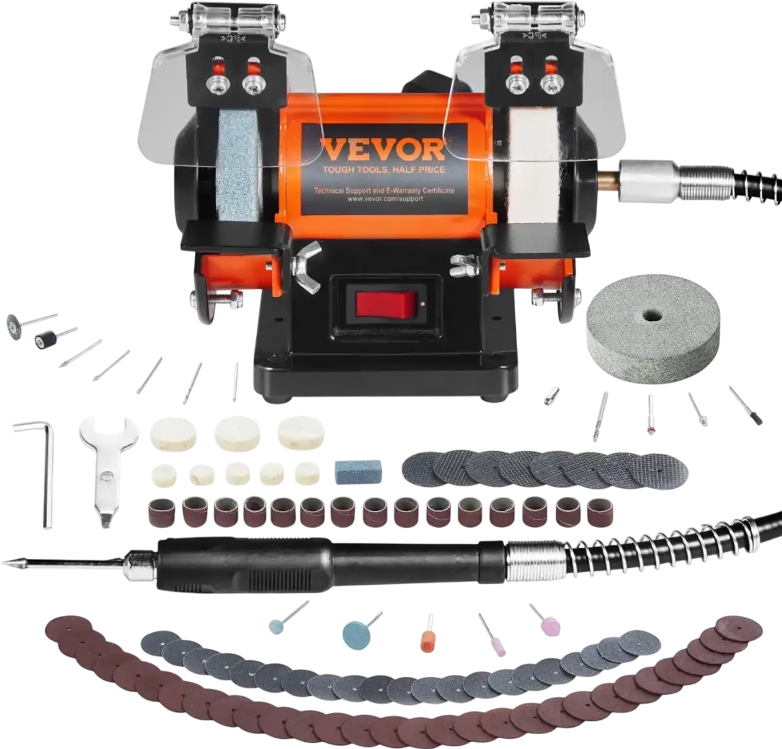 Vevor Jewelry Polisher Bench Grinder Polishing & Buffing Machine New