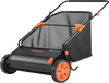 VEVOR Push Lawn Sweeper, 30 in Leaf & Grass Collector with 12 cu. ft. Hopper Bag, Adjustable Brush Height & Spinning Brushes, Heavy Duty Yard Sweeper with Rubber Wheels for Leaves Grass Cleanup