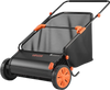 VEVOR Push Lawn Sweeper, 26 in Leaf & Grass Collector with 7 cu. ft. Hopper Bag, Adjustable Brush Height & Spinning Brushes, Heavy Duty Yard Sweeper with Rubber Wheels for Leaves Grass Cleanup