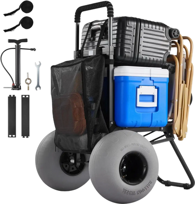 Vevor Beach Dolly Folding Sand Cart with 12