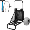 VEVOR Beach Dolly with Big Wheels for Sand, 29.9" x 15.4" Cargo Deck, w/ 12" Balloon Wheels, 165LBS Loading Capacity Folding Sand Cart & 27" to 44.7" Adjustable Height, Heavy Duty Cart for Beach