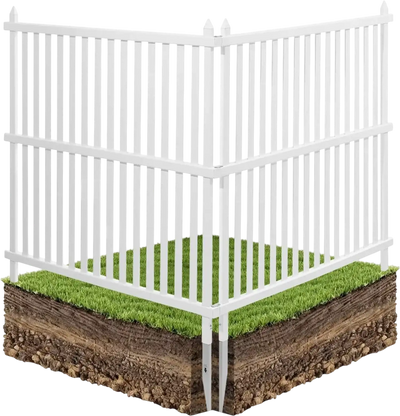 VEVOR 2 Panels Outdoor Privacy Screen, 48 x 48 in Air Conditioner Fence with 19.7 in Ground Stakes, Pool Equipment Enclosure, Strip Vinyl Privacy Fence, Ideal for Trash Can and A/C Units, White