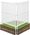 VEVOR 2 Panels Outdoor Privacy Screen, 36 x 45 in Air Conditioner Fence with 19.7 in Ground Stakes, Pool Equipment Enclosure, Strip Vinyl Privacy Fence, Ideal for Trash Can and A/C Units, White